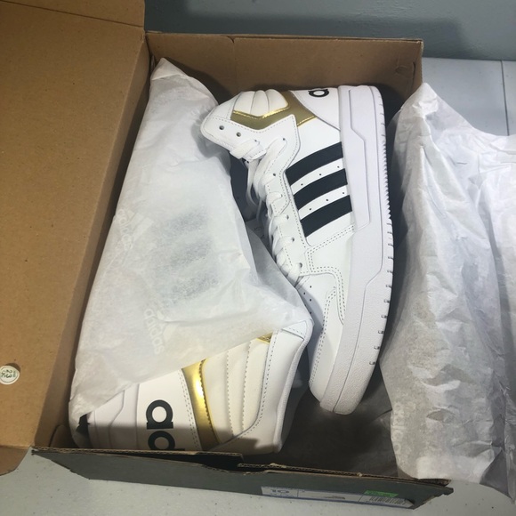 Adidas Entrapment Mid Sneakers Men’s Size 10 White Core Black - Picture 7 of 9